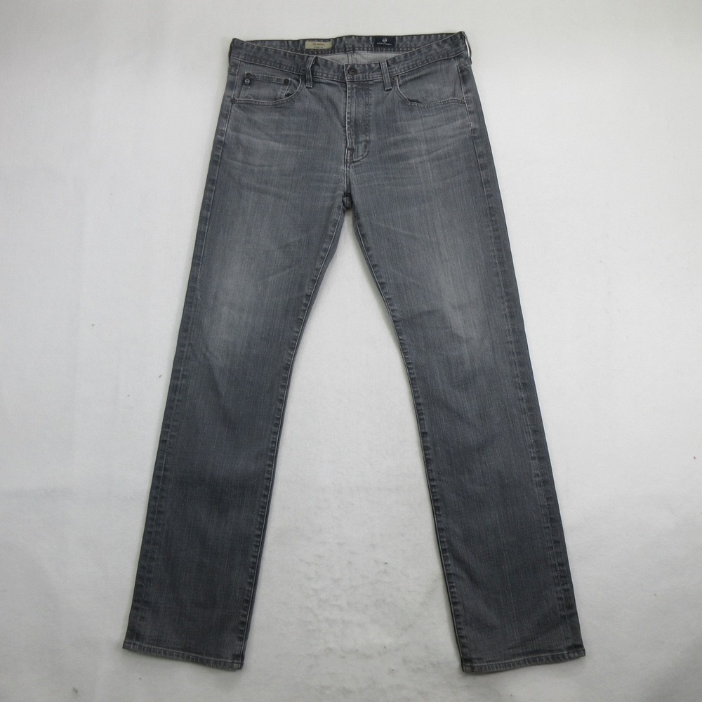 AG Adriano Goldschmied Men's The Protege Straight Leg Jeans 34x34 Gray Stretch